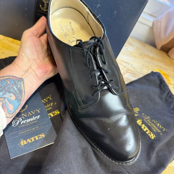 Bate’s Premium Leather Uniform Oxford Shoe US Navy Size 9.5E - Picture 3 of 14
